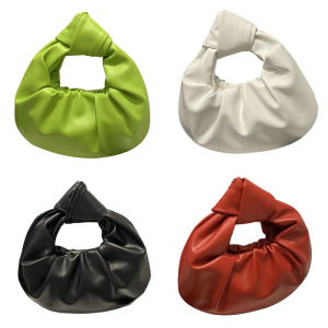 Mini Hoboes Toted Bags Handbags for Women Girls Soft Leather Clutch Purses Knotted Top Handle Bags Trendy Underarm Bag