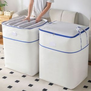 OOF ความจุขนาดใหญ่ ถุงเก็บเสื้อผ้าผ้านวม ป้องกันน้ำ ป้องกันฝุ่น ตัวจัดระเบียบเสื้อผ้าสำหรับกระเป๋าเดินทาง แบบพกพา พร้อมซิป กระเป๋าบรรจุภัณฑ์ที่กำลังเคลื่อนย้าย สำหรับบ้าน