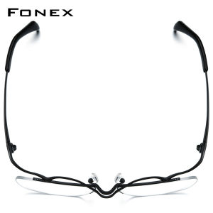FONEX Pure Titanium Glasses Frame Men Brand Design Semi-Rimless Square Eyeglasses Ultralight Japanese Half-Rim High-Quality Optical Eyewear 85762