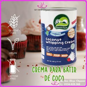 Kem tươi thuần chay từ dừa và yến mạch Natures Charm - Vegan Coconut & Oat Whipping Cream - 400gr