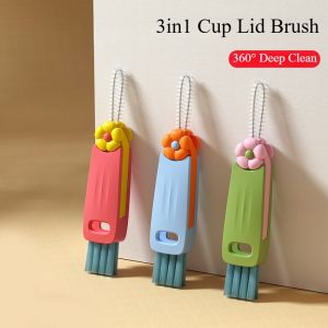 Petal 3in1 Cup Lid Brush Multi Functional Gap Cleaning Brush Bottle Cup Mouth Brush Washing Cup Groove Brush