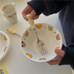 ชามเซรามิก ถ้วยน่ารัก ชามน่ารัก ถ้วยเซรามิก ชามลายการ์ตูน ชามสลัด ใช้ไมโครเวฟได้ สินค้าพร้อมส่งจากไทย