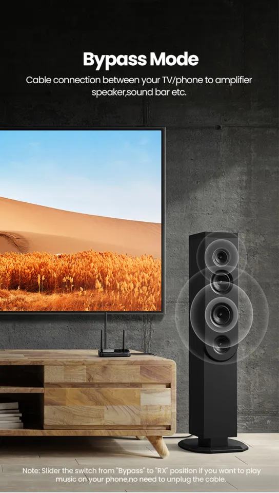 UGREEN 100m Long Range Bluetooth Transmitter Receiver AptX LL