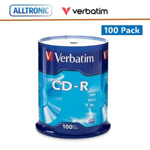 Verbatim CD-R  700MB 52X Speed 80Min 100pcs P/N: 94554 Made in Taiwan