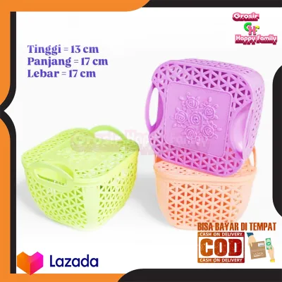 TERBARU!! Keranjang Segi Serbaguna Dengan Tutup Isi 12 PCS/Keranjang Tutup Segi/Hampers/Sovenir