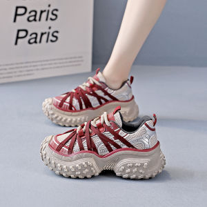 Trendy brand womens dad shoes with tire soles 2026 New autumn shoes with thick soles and height increase for women suitable for sports and casual wear HXX-M-91