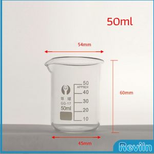 Reviln บีกเกอร์ แก้ว ขนาด 50ml 100ml 200ml and 250ml พร้อมส่ง Glass Beaker