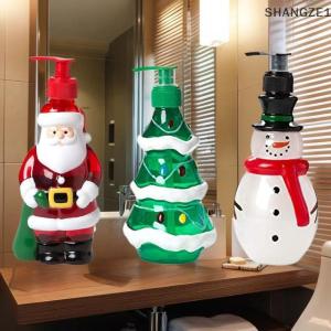 CHENJ ชุดของขวัญขวดจ่ายด้วยมือชุดของขวัญ350มล. ชุดคริสต์มาสตุ๊กตาหิมะจ่ายของขวัญคริสต์มาส