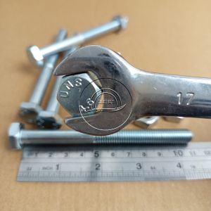 BAUT MUR KUNCI 17 PANJANG 11CM M10X110 PUTIH BMP M10 X 110  11 CM BAUD HEXA BOLT GALVANIZ GALVANIS GALPANIS DIAMETER DRAT 10MM PITCH DRAT 1.5 110MM MM SEKRUP SKRUP