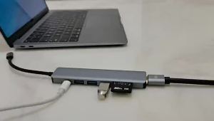 (HD1)Type C 7-in-1 Docking Station Hub with HDMI PD USB-C SD/TF Card Splitter for PC Laptop