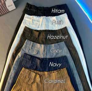 Celana Kulot Wanita Oro pants Stripe Bahan Semiwoll Ukuran MLXLXXL Jumbo Terbaru