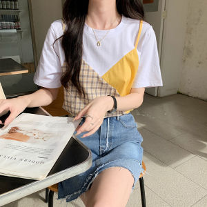 เสื้อยืดแขนสั้นสำหรับผู้หญิงเสื้อลำลองทรงหลวม2025สำหรับฤดูร้อน