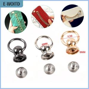 【E-WOITD】 10pcs 8mm Metal Button O Ring Stud Screwback Craft Bag Phone Screw Nail Rivet