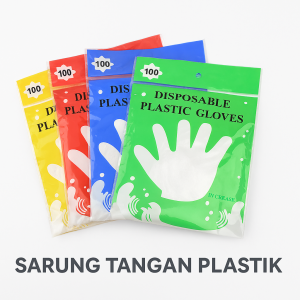 Sarung Tangan Plastik Food Grade 100pcs – Gloves Sekali Pakai Aman untuk Dapur Salon & Kebersihan