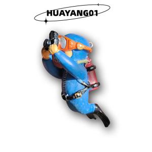 HUAYANG01 [2023 new HOT FASHION] lazlook คาวาอิเรซิ่นฟรอแมนเครื่องประดับตู้ปลาอุปกรณ์ตกแต่งตู้ปลาตู้ปลาที่น่าสนใจแบบลอยน้ำได้จำลองนักดำน้ำขนาดเล็ก