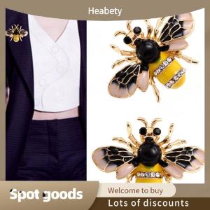 Heabety Fashion Women Delicate Little Bee Rhinestone Collar Pin Brooch Jewelry