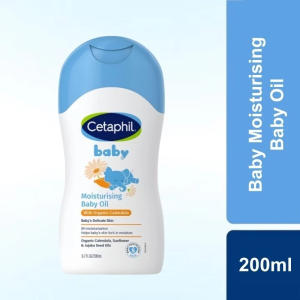 Cetaphil Baby Moisturising Baby Oil 200ml Baby Massage Oil With Organic Calendula Sunflower & Jojoba Seed Oil 8 Hours Long Lasting Moisturization Lock Skin Moisture Gentle Care For Baby Delicate Sensitive Skin