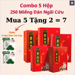(Combo 5 Tặng 2 ) Combo 5 Hộp miếng dán ngãi cứu thải độc chân Ông Lão Bắc Kinh giúp ngủ ngon.....