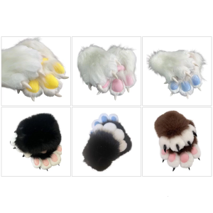 Mèo bàn chân Găng tay với móng vuốt động vật bàn chân găng tay therians bàn chân fursuit trang phục Halloween Phụ kiện trang phục therians bánh