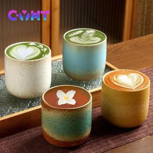 250ML Retro Coffee Mug Japanese-style Ceramics Breakfast Cup Creativity Color Matching Latte Cup Afternoon Tea Drinks Drinkware
