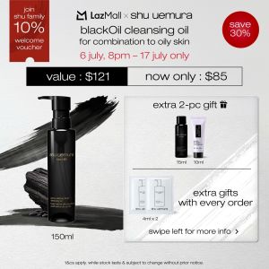[7.7 exclusive | 6 jul8pm - 17 jul only] shu uemura blackOil purifying fresh cleansing oil for oily/combination skin 150ml (worth $85)