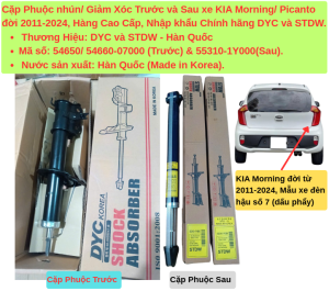 Cặp Phuộc Nhún (Giảm xóc) Trước và Sau Xe Kia Morning đời 2011-2024 Hàng Cao Cấp- Nhập Khẩu Chính hãng từ Hàn Quốc