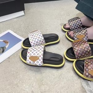 [Free Shipping] New Magic-Strap WomenS Shoes Featuring Colorful Letter Designs Fashionable Sandals Thick Soles And Adjustable Straps