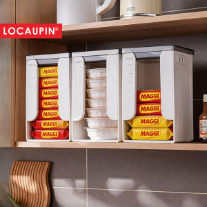 Locaupin Instant Noodle Storage Container StackablePlastic Organizer Basket for Kitchen Cabinet Pantry Countertop Shelf