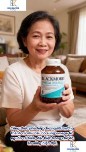 Blackmores Omega Double 90 Viên Dầu Cá Omega-3 Hỗ Trợ Tim Mạch Não Bộ Thị Lực & Sức Khỏe Toàn Diện - - Hỗ trợ duy trì sức khỏe tim mạch. - Hỗ trợ duy trì chức năng não bộ. - Hỗ trợ sức khỏe mắt và thị lực. - Hỗ trợ duy trì sức khỏe da.