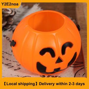 【Local shipping】 Halloween Party Props Plastic Pumpkin Bucket Decorate Halloween Decoration