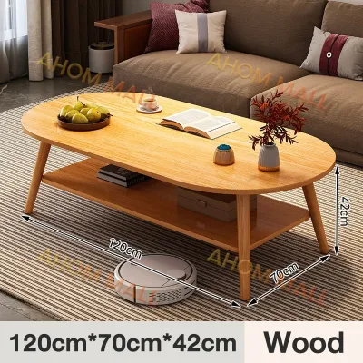 Cloud Coffee Table Mango Meja Double Layered Sofa Table Tea Table Elliptical Corner Rental House Simple Table ruang tamu mini Kecil 云朵茶几