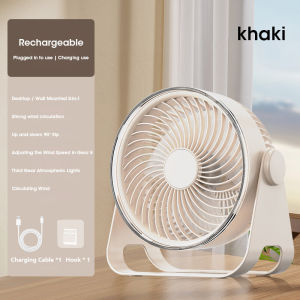 (ship in 24hours)Portable USB Turbo Mini Fan Electric Wall-Mounted Desktop Cordless Circulation Fan 3 speed strong Silent with night light