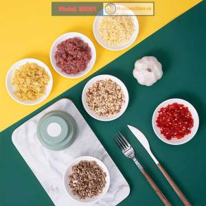 Máy Xay Thực Phẩm Mạnh Đa Chức Năng Cầm Tay Không Dây Sạc USB An Toàn xay thịt tỏi xay củ quả dung tích 100 & 250 ml