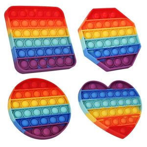 Pop It Mainan Anak Bayi Fidget Toy Push Pop Rainbow Penghilang Stress - Kotak
