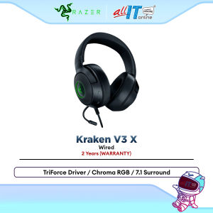 Razer Kraken V3 X Wired USB Gaming Headset | Razer™ TriForce Driver | HyperClear Cardioid Mic | Razer Chroma RGB 7.1 (RZ04-03750300-R3M1)