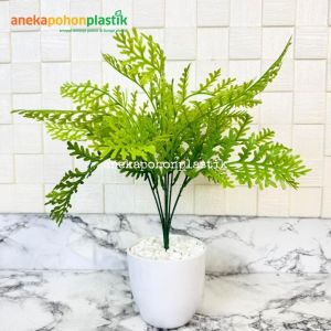 Pohon Artificial Tanaman Hias Daun Pakis Jari X6 Pot Melamine Hiasan Meja Cafe Meja Ruang Tamu Aesthetic