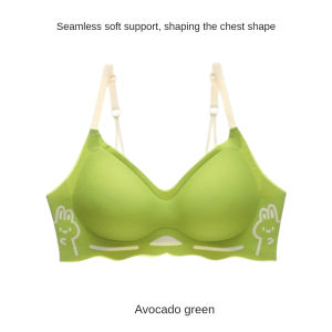 ChoiFoo บราผู้หญิงบราบราไร้รอยต่อสาวน่ารักไร้ขอบเหล็กบราดันทรงบราสีทึบสปอร์ตบราบางๆน่ารักๆสำหรับฤดูร้อนชุดชั้นในการ์ตูนนิ่มใส่สบายเท่ๆเสื้อชั้นในระบายอากาศ