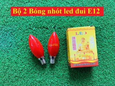 Bóng đèn quả nhót E12 E14 bóng led đèn thờ tiết kiệm điện 1W đèn trái ớt ban ông địa thần tài