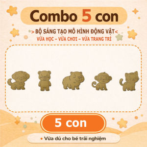 Bộ đồ chơi DIY mô hình động vật cho bé – giấy Carton 3 lớp an toàn – Combo 5/10/20 con – giúp bé rời điện thoại phát triển sáng tạo