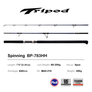 PURELURE Tripod Popping Fishing Rod Popper Rod Sea Big Game Tuna GT Fishing Rod FUJI SIC Guide HH Power 2.31m 2.53m Lure 200g