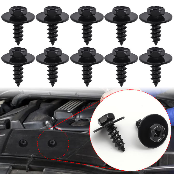 10pcs Car Self Tapping Screw Bumper Fender Fastener Clip Toyota Splash Seal Rivet Bolt Hexagonal 7421