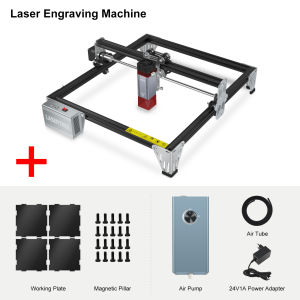 LASER TREE K1 Mini Laser Engraving Machine with 10W Laser Head Laser Engraver Cutter Woodworking TTL Blue Light Laser Module Engraving Cutting Wood Acrylic Leather MDF Working Area 300x300cm DIY Tools