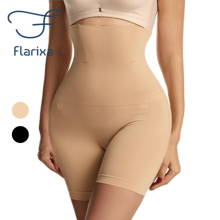 Flarixa Plus Size Girdle Shorts High Waist Slimming Tummy Control