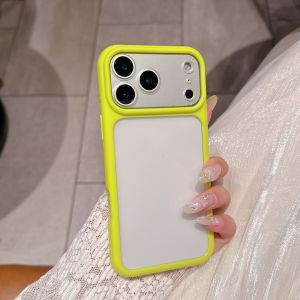 Luxury Jelly Candy Color Frame Clear Case For iPhone 18 17 16 15 14 13 Pro Max Large Window Soft Edge Transparent Phone Cover