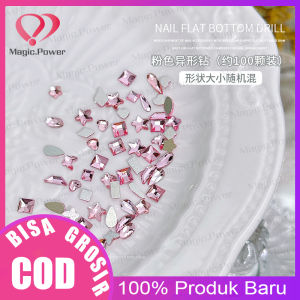 100Pcs Hiasan kuku bentuk Manik Manik Rhinestone Dekorasi Aksesoris Kuku Nail Art Diy