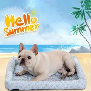 VB45D Ice Silk Dogs Cooling Bed Comfortable Soft Dog Mat Pet Supplies Anti-Slip Cooling Summer Pad for Pets