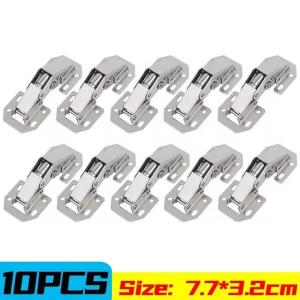 10PCS 90 Degree Soft Close Spring Hinges No-Drilling Noiseless Hidden Concealed Cabinet Hinge Furniture Hinge