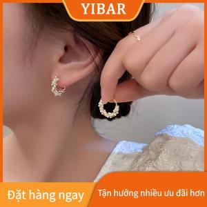 YIBAR 1 cặp mới đơn giản Tính khí Vòng Tròn Bông tai ngọc trai bông tai thời trang nhỏ đa năng đồ trang sức của phụ nữ
