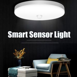 Led Ceiling Light with Motion Sensor 12W 15W 20W 30W 40W Smart PIR Motion Sensor Ceiling Lamp for Room Stair Corridor Indoor Christmas LIghting 1 Year Warranty