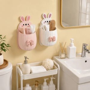SFFGF Multi-functional Toothbrush Storage Rack Self Adhesive Wall Hanging Wall-Mounted Storage Box Space-Saving Large Capacity Bathroom Organizer Kitchen